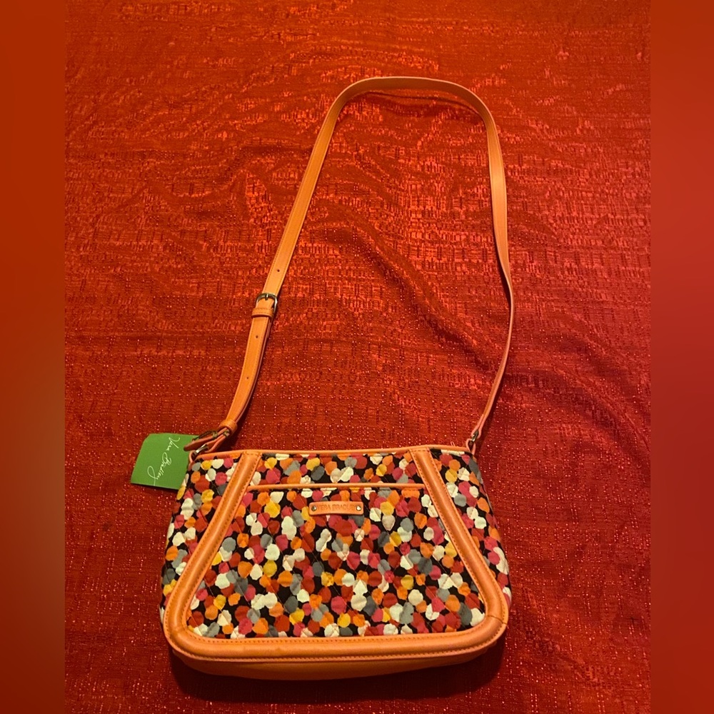 Vera Bradley Trimmed Trapeze Crossbody Purse Pixie Confetti